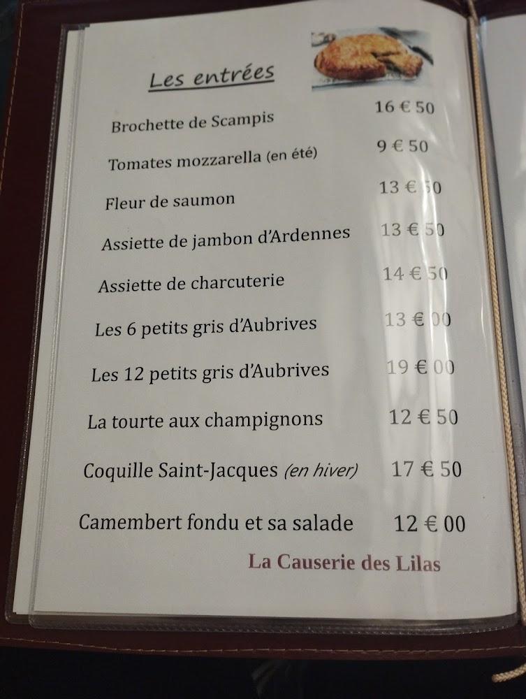 La Causerie des Lilas. Centre Historique - Menu Image 4